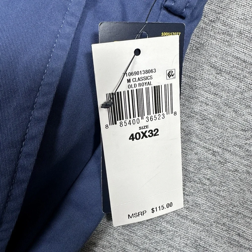 Polo Ralph Lauren Pants Mens 40x32 Blue Stretch Cotton Twill Chino City NEW